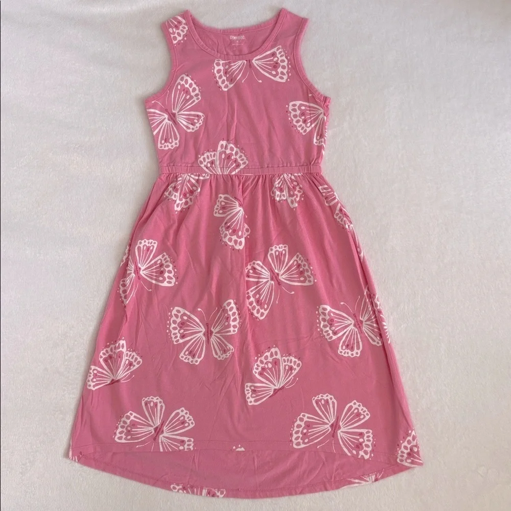 Gymboree | Island Hopper Butterfly Print Sleeveless High Low Cotton Sun Dress 7 - Picture 10 of 10